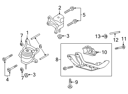 2022 Ford Police Interceptor Utility Engine & Trans Mounting Diagram 2 - Thumbnail