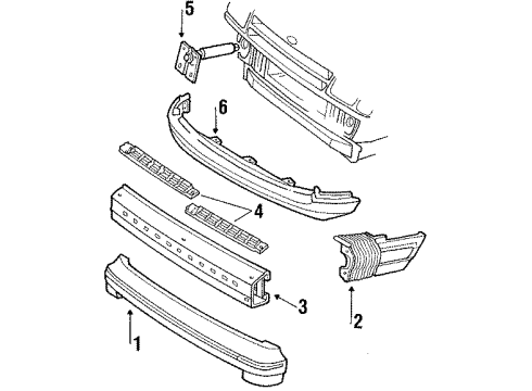 1986 Ford Tempo Front Bumper Diagram