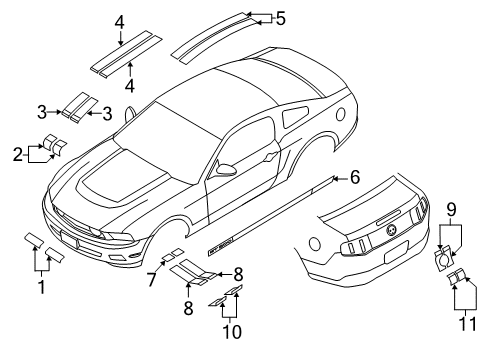 2011 Ford Mustang Stripe Tape Diagram 13 - Thumbnail