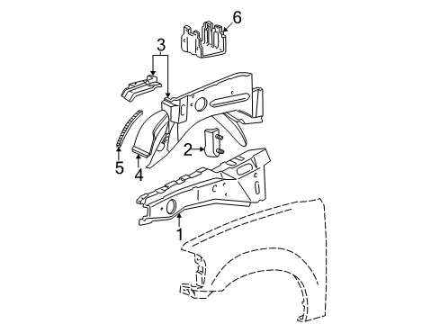 2004 Ford F-150 Heritage Inner Components - Fender Diagram