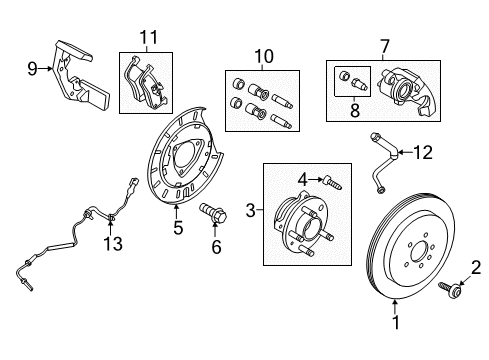 2019 Lincoln MKT Brake Components, Brakes Diagram 6 - Thumbnail