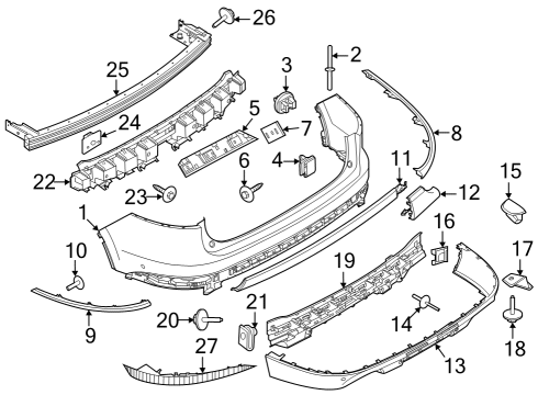 2022 Lincoln Aviator Impact Bar, Rear Diagram for L1MZ-17724-A