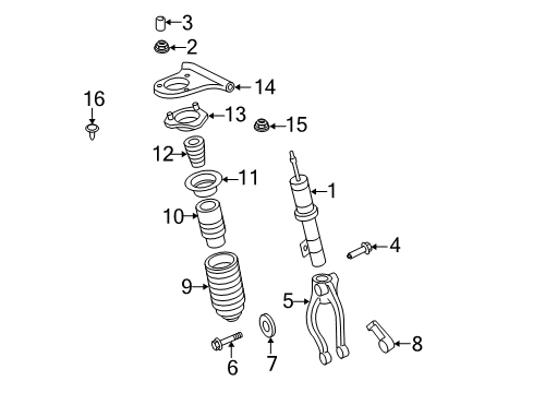 2011 Ford Fusion Struts & Components - Front Diagram