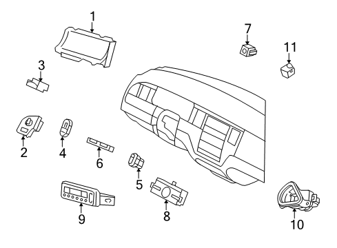 2003 Lincoln Town Car A/C & Heater Control Units Diagram