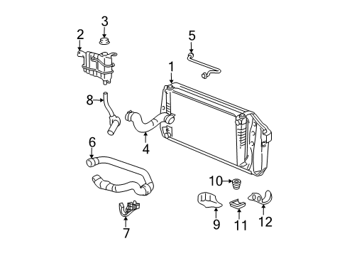 2004 Ford Expedition Radiator & Components Diagram