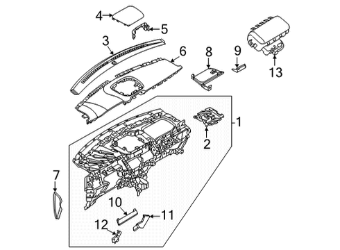 2021 Lincoln Nautilus Instrument Panel Components Diagram