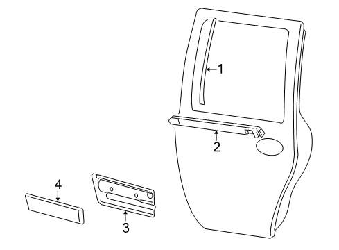 2008 Lincoln Navigator Cladding, Passenger Side Diagram for 7L7Z-4025556-AA