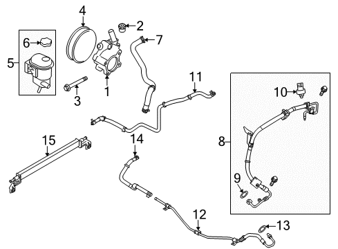 2010 Lincoln MKS P/S Pump & Hoses, Steering Gear & Linkage Diagram