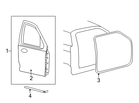 2005 Ford Explorer Sport Trac Weatherstrip, Front Diagram for 3L2Z-7820708-AD
