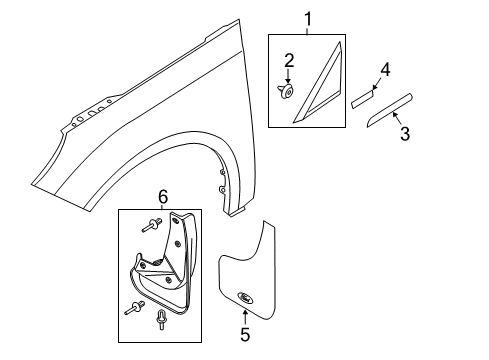 2015 Ford Focus Exterior Trim - Fender Diagram