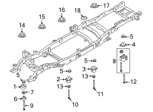 2018 Ford F-250 Super Duty Frame & Components Diagram