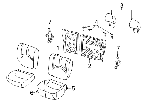 2005 Mercury Mariner Seat Cover, Rear Passenger Side Diagram for 5E6Z-7863804-AAB
