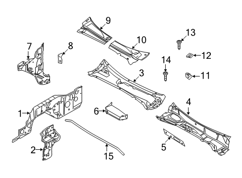 2009 Ford F-250 Super Duty Cab Cowl Diagram