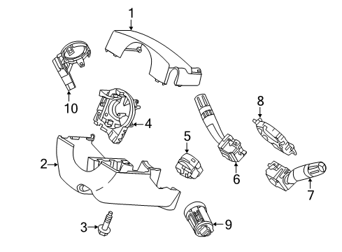 2013 Ford Edge Shroud, Switches & Levers Diagram