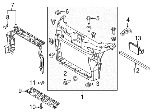 2015 Ford Police Interceptor Utility Radiator Support Diagram