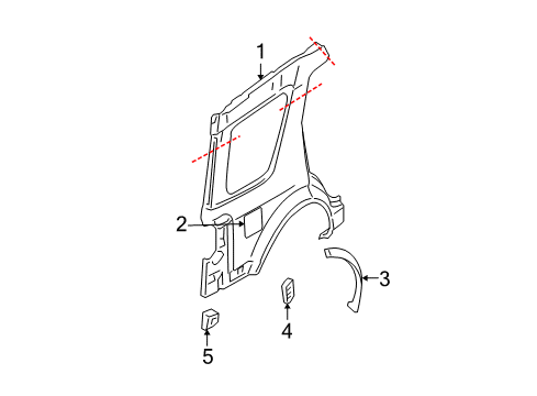 2006 Ford Freestyle Quarter Panel & Components Diagram