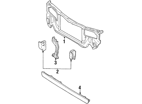 1997 Mercury Tracer Radiator Support Diagram for F7CZ-16138-AA