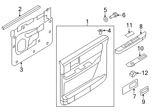 2012 Lincoln Navigator Interior Trim - Rear Door Diagram