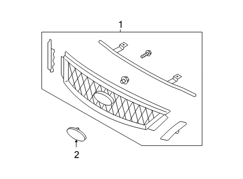 2006 Ford Five Hundred Grille & Components Diagram