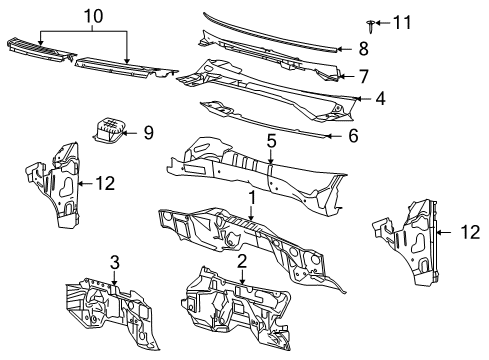 2013 Ford F-150 Cab Cowl Diagram