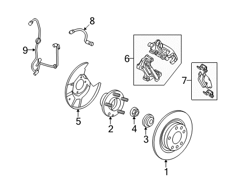 2008 Mercury Milan Brake Components Diagram