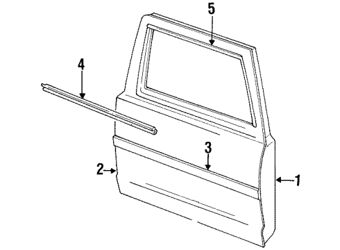 1991 Ford Explorer Body Side Molding, Black/Red, Passenger Side Diagram for F1TZ9820878EAPTM