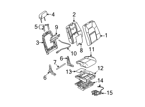 2006 Mercury Mountaineer Front Seat Components Diagram 2 - Thumbnail