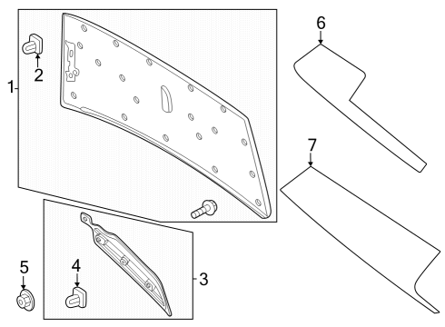 2022 Ford F-150 Exterior Trim - Hood Diagram