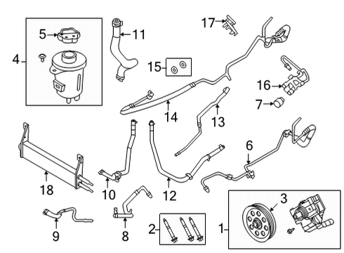 2020 Ford F-350 Super Duty Pressure Hose Connector Diagram for BC3Z-3F887-A