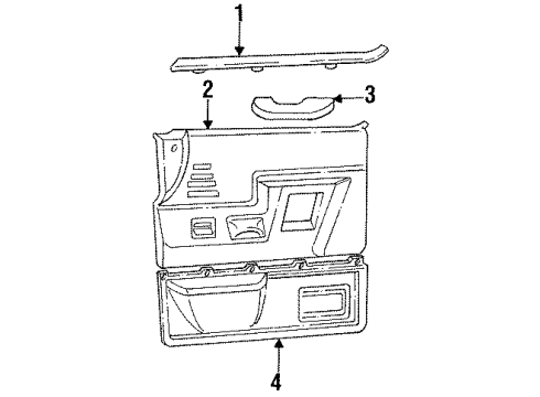 1993 Ford F-250 Interior Trim - Front Door Diagram