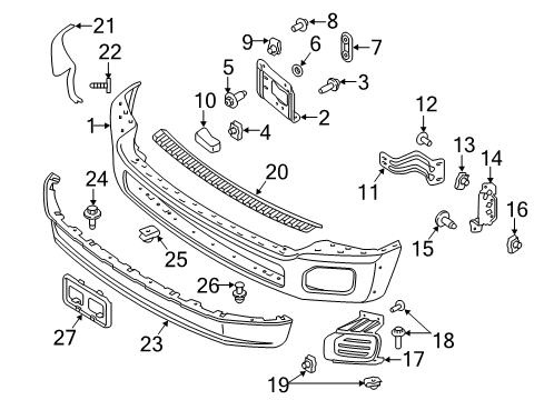 2014 Ford F-250 Super Duty Front Bumper Diagram