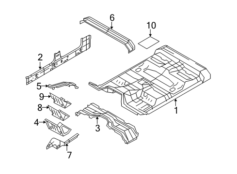 2009 Ford F-250 Super Duty Floor Diagram 1 - Thumbnail