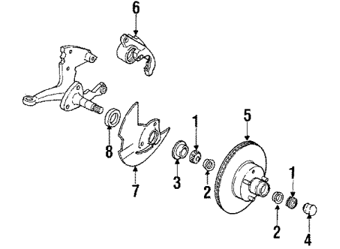 1984 Mercury Cougar Front Suspension, Control Arm, Stabilizer Bar Diagram 2 - Thumbnail