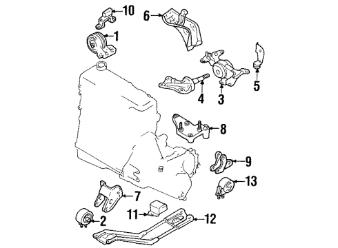 1998 Ford Escort Support Bracket, Front Diagram for 2S4Z-6028-AA
