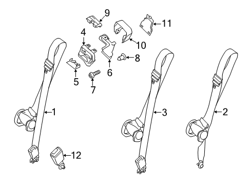 2017 Ford Transit-150 Third Row Seat Belts Diagram