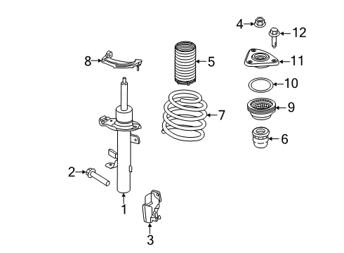 2016 Lincoln MKC Struts & Components - Front Diagram