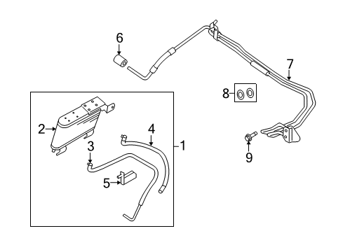 2010 Mercury Mountaineer Transmission Cooler Diagram for 6L2Z-7A095-A