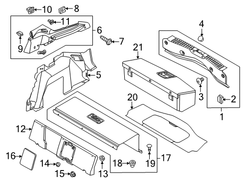 2018 Ford Focus Rear Panel Trim Diagram for CV6Z-5840374-AA
