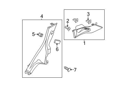 2016 Ford Fiesta Interior Trim - Quarter Panels Diagram 1 - Thumbnail