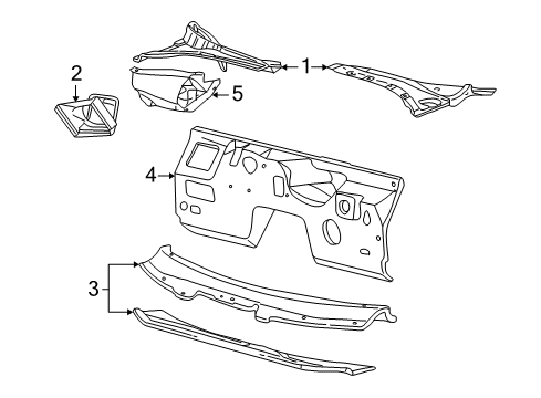 2005 Lincoln LS Outlet Duct Diagram for 3W4Z-5401935-AA