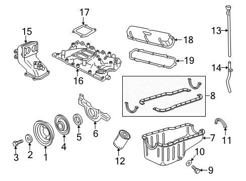 1994 Ford E-350 Econoline Club Wagon Engine Parts & Mounts, Timing, Lubrication System Diagram 8 - Thumbnail