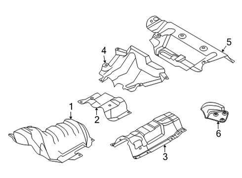 2021 Lincoln Corsair Heat Shield Diagram for LX6Z-9A032-A