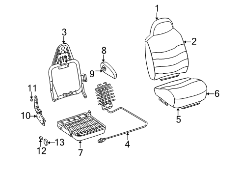 2005 Ford Excursion Front Seat Components Diagram 1 - Thumbnail