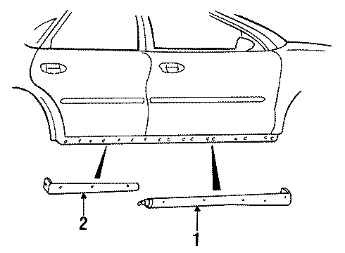 1997 Ford Taurus Rocker Molding Retainer Diagram for F6DZ-5410182-AA