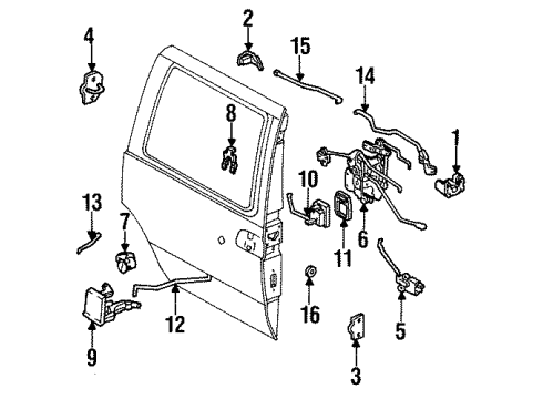 1995 Mercury Villager Handle, Outside, Outer Diagram for F3XY1226600F
