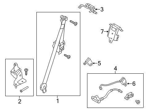 2014 Ford Flex Rear Seat Belts Diagram 3 - Thumbnail