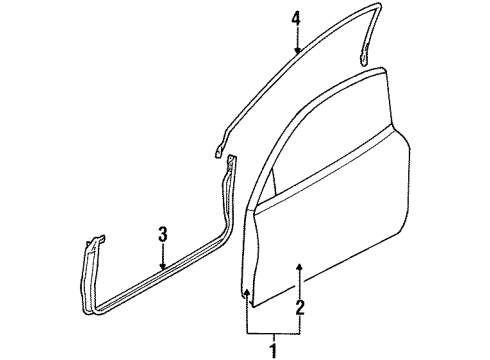 2001 Ford Escort Weatherstrip, Driver Side Diagram for F8CZ-6320531-AA