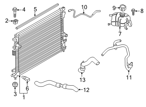 2021 Lincoln Nautilus Radiator & Components Diagram
