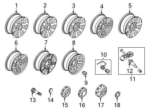 2020 Ford F-350 Super Duty Wheels Diagram 4 - Thumbnail