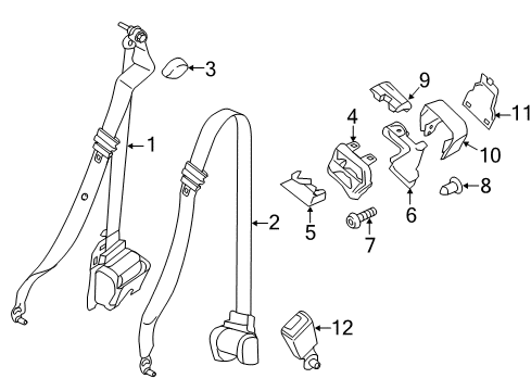 2020 Ford Transit-350 Third Row Seat Belts Diagram 2 - Thumbnail